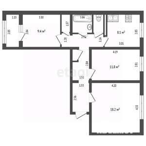 3-к квартира, вторичка, 67м2, 5/9 этаж