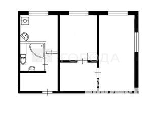 2-к квартира, вторичка, 42м2, 1/5 этаж