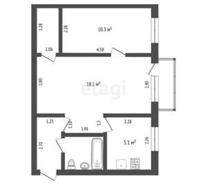 2-к квартира, вторичка, 42м2, 4/5 этаж