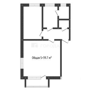 2-к квартира, вторичка, 40м2, 4/4 этаж