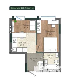 2-к квартира, вторичка, 36м2, 6/12 этаж