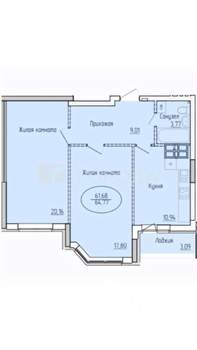 2-к квартира, вторичка, 70м2, 5/25 этаж