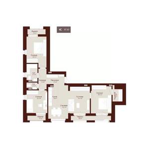 4-к квартира, строящийся дом, 95м2, 9/9 этаж