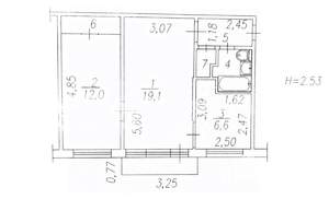 2-к квартира, вторичка, 44м2, 5/5 этаж