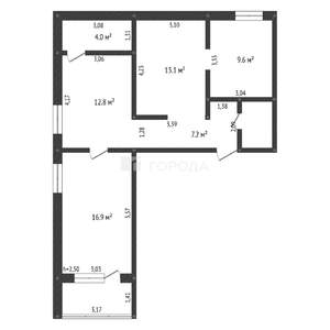 3-к квартира, вторичка, 70м2, 2/9 этаж