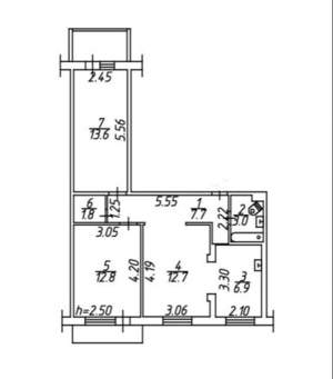 3-к квартира, вторичка, 59м2, 5/9 этаж