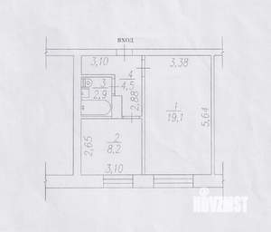 1-к квартира, вторичка, 35м2, 5/5 этаж