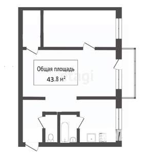 2-к квартира, вторичка, 44м2, 3/5 этаж