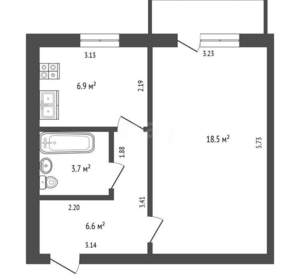 1-к квартира, вторичка, 36м2, 4/5 этаж
