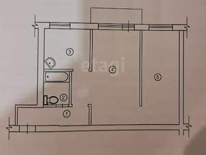 2-к квартира, вторичка, 44м2, 3/5 этаж