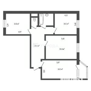 3-к квартира, вторичка, 94м2, 8/10 этаж