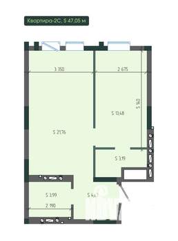 2-к квартира, вторичка, 47м2, 4/12 этаж