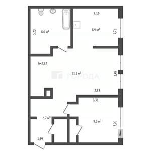 2-к квартира, вторичка, 57м2, 2/5 этаж
