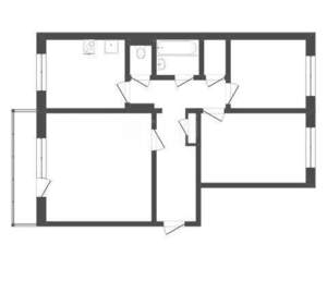 3-к квартира, вторичка, 64м2, 1/9 этаж