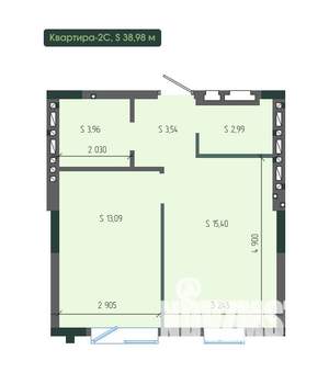 2-к квартира, вторичка, 39м2, 10/12 этаж