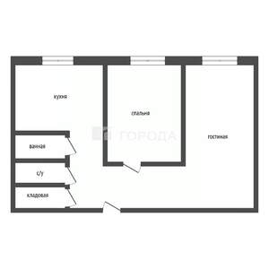 2-к квартира, вторичка, 43м2, 1/5 этаж