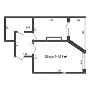 1-к квартира, вторичка, 49м2, 12/16 этаж