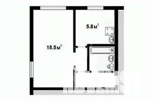 1-к квартира, вторичка, 32м2, 2/2 этаж