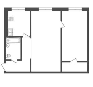 2-к квартира, вторичка, 45м2, 1/5 этаж