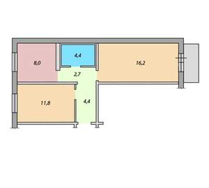 2-к квартира, вторичка, 48м2, 3/1 этаж