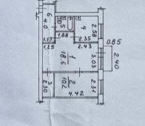 2-к квартира, вторичка, 45м2, 5/5 этаж
