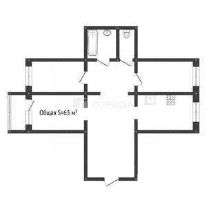 3-к квартира, вторичка, 63м2, 5/5 этаж