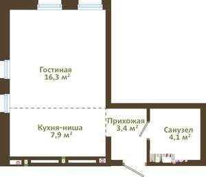 1-к квартира, вторичка, 32м2, 2/14 этаж