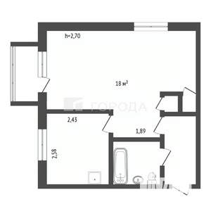 1-к квартира, вторичка, 31м2, 4/5 этаж