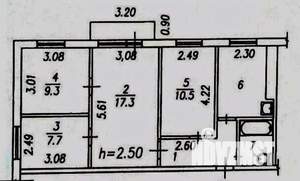 4-к квартира, вторичка, 61м2, 5/5 этаж