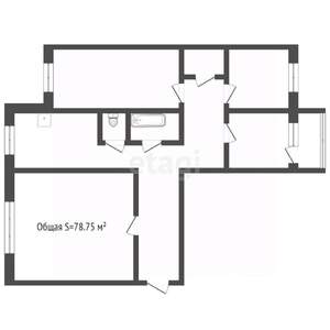 4-к квартира, вторичка, 79м2, 1/9 этаж