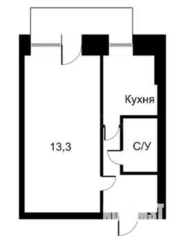1-к квартира, вторичка, 30м2, 3/5 этаж