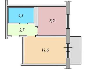 1-к квартира, вторичка, 27м2, 9/9 этаж