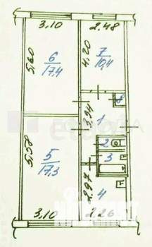 3-к квартира, вторичка, 61м2, 1/5 этаж