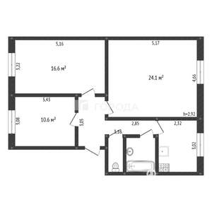 3-к квартира, вторичка, 61м2, 3/5 этаж