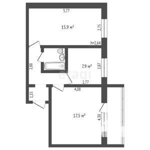 2-к квартира, вторичка, 51м2, 5/10 этаж