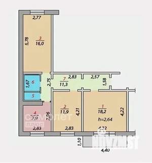 3-к квартира, вторичка, 70м2, 9/9 этаж