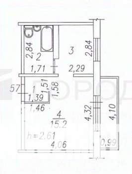 1-к квартира, вторичка, 28м2, 5/5 этаж