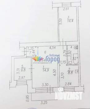 3-к квартира, вторичка, 62м2, 4/9 этаж