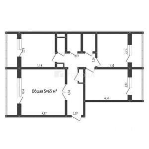 3-к квартира, вторичка, 65м2, 9/9 этаж