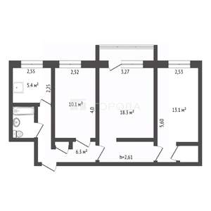3-к квартира, вторичка, 58м2, 3/5 этаж