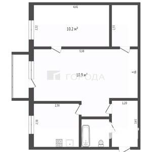 2-к квартира, вторичка, 44м2, 4/5 этаж