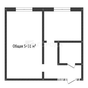 1-к квартира, вторичка, 31м2, 2/5 этаж