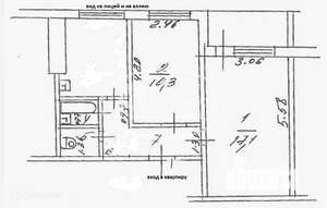 2-к квартира, вторичка, 43м2, 1/9 этаж