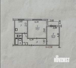 2-к квартира, вторичка, 53м2, 5/9 этаж