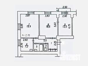 3-к квартира, вторичка, 71м2, 3/5 этаж