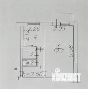 1-к квартира, вторичка, 30м2, 4/5 этаж