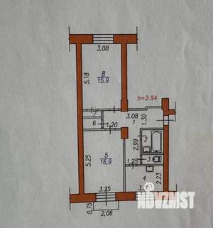 2-к квартира, вторичка, 59м2, 2/5 этаж