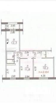 3-к квартира, вторичка, 65м2, 7/10 этаж