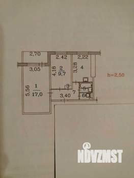 2-к квартира, вторичка, 43м2, 5/9 этаж
