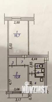 2-к квартира, вторичка, 48м2, 4/5 этаж